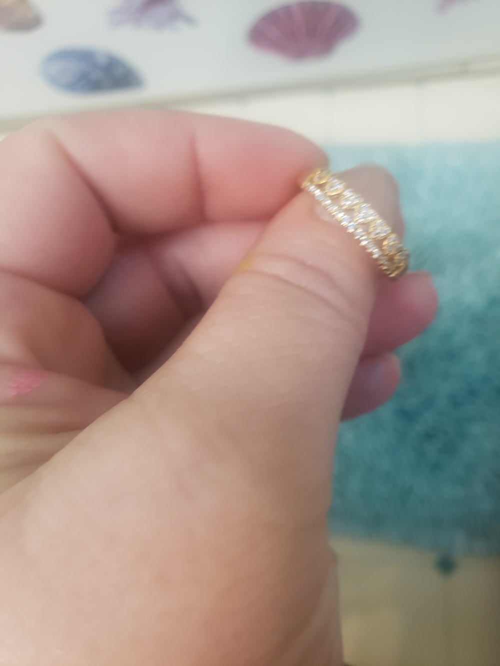 Swarovski Gold Crystal Eternity Band Ring